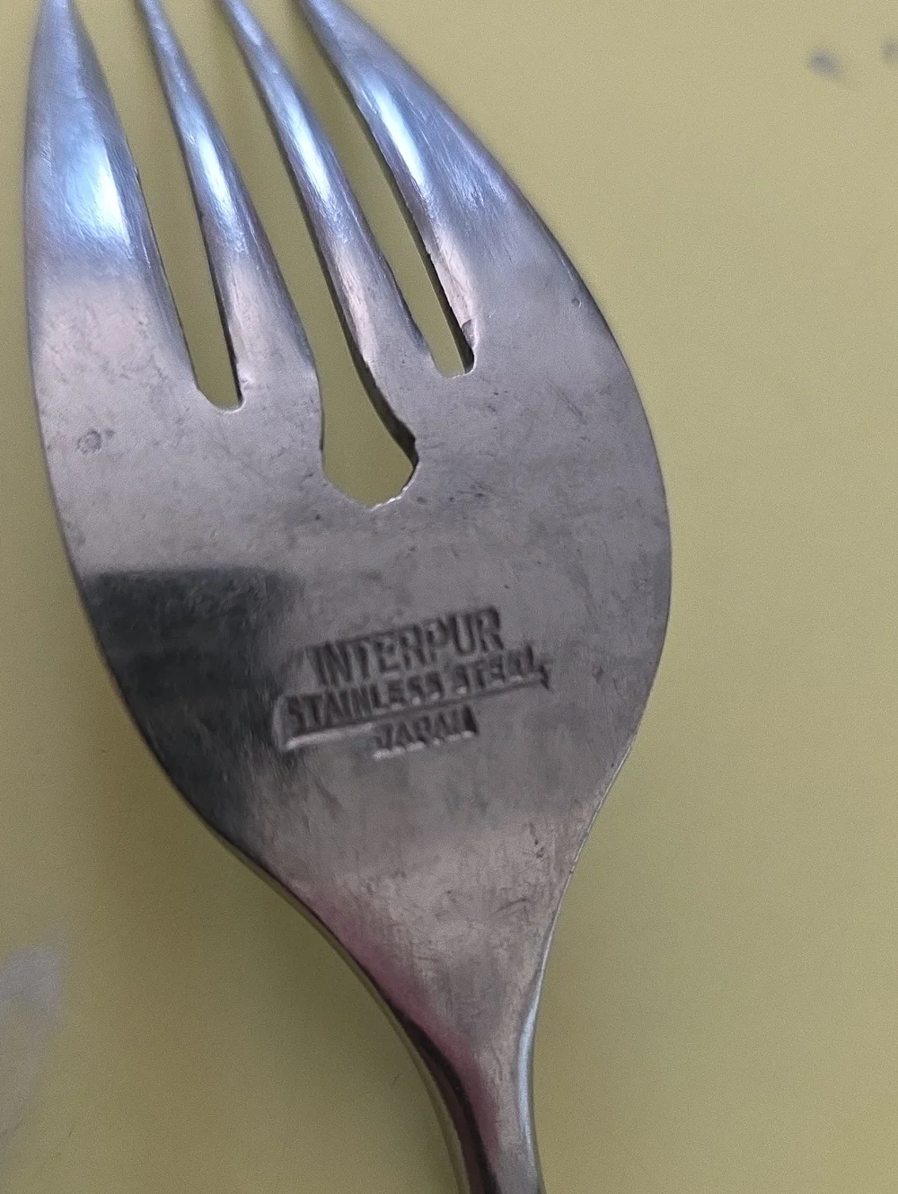 2 Vintage Interpur Rustic Brown Handle Stainless Steel Serving Forks